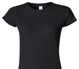 Custom Womens Soft Style 100% Cotton Black T-Shirt