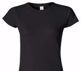 Custom Womens Soft Style 100% Cotton Black T-Shirt