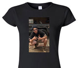 Custom Womens Soft Style 100% Cotton Black T-Shirt